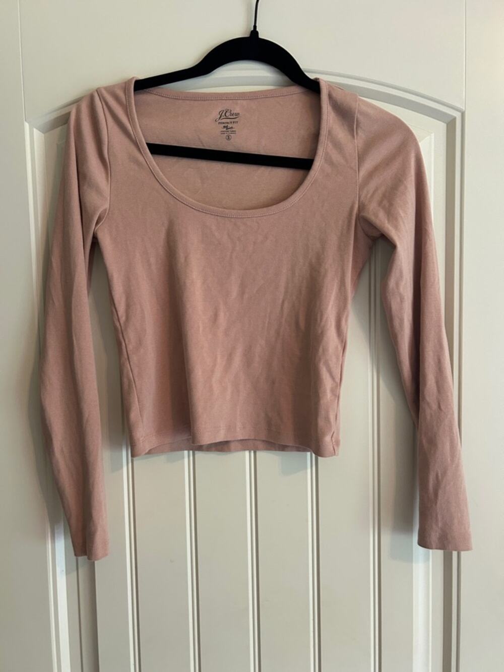 J. Crew Long Sleeve Scoop Neck Top - Dusty Rose